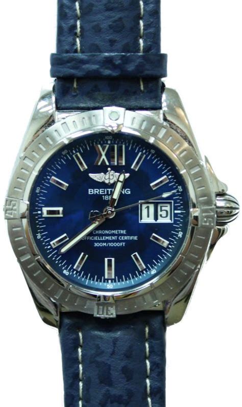 cinturino pelle blu 16mm breitling|Breitling.